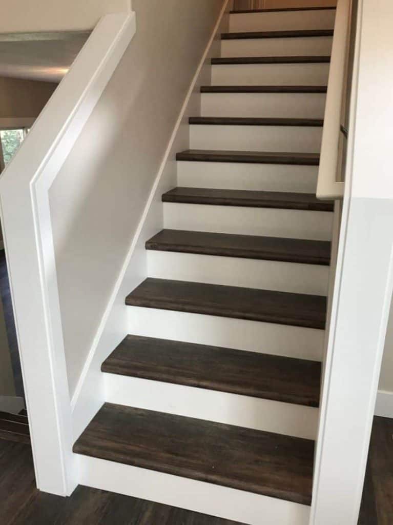 The homeowner had always dreamed of two-toned stairs!