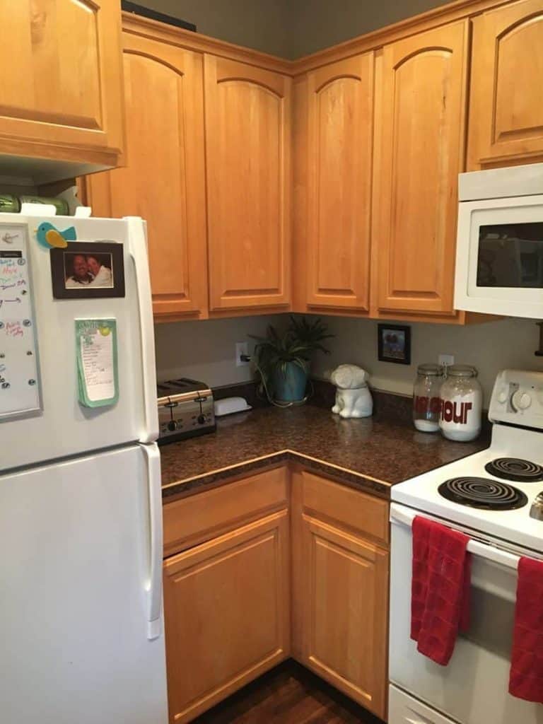 The original kitchen had a micro-hood and a lot of inaccessible space in the cabinets. The homeowner requested to have some additional drawer space worked in as well.
