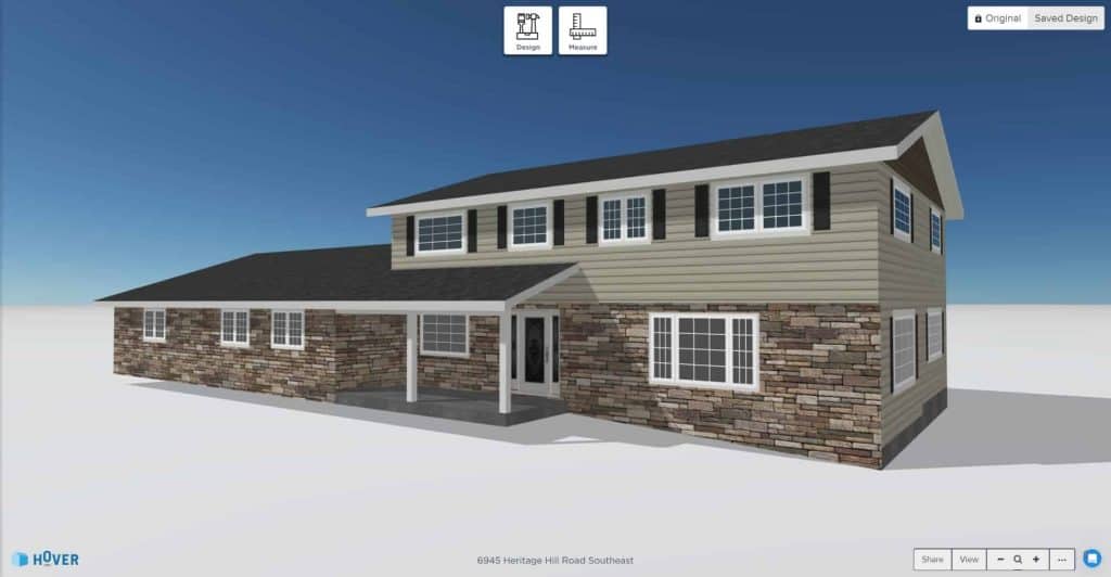 With the help of our 3D-rendering program, we can explore the visual possibilities and make the design process a breeze. With the click of a button we can change the color scheme, roofing material and color, window style, paint colors, stonework and more!