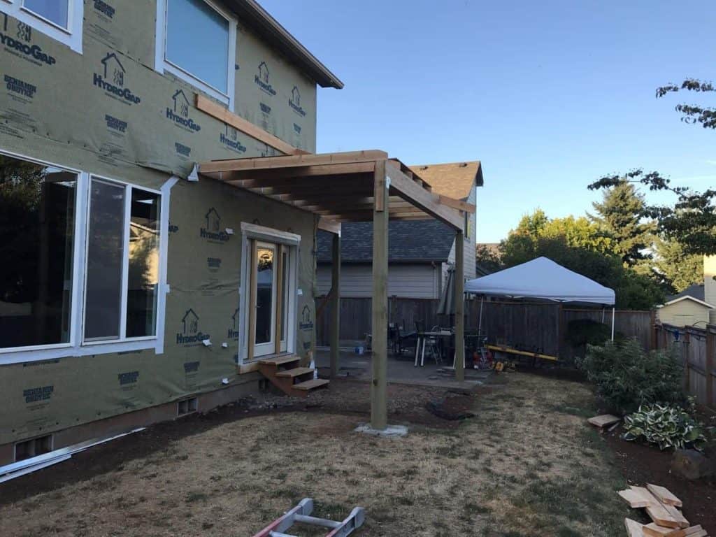 While the back of the home was exposed, it was a good time to add the patio cover that the homeowner had always wanted.