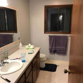 BEFORE The existing hallway bathroom was going to need some upgrades to ensure that the color palette and overall design would be consistent throughout the entire home.